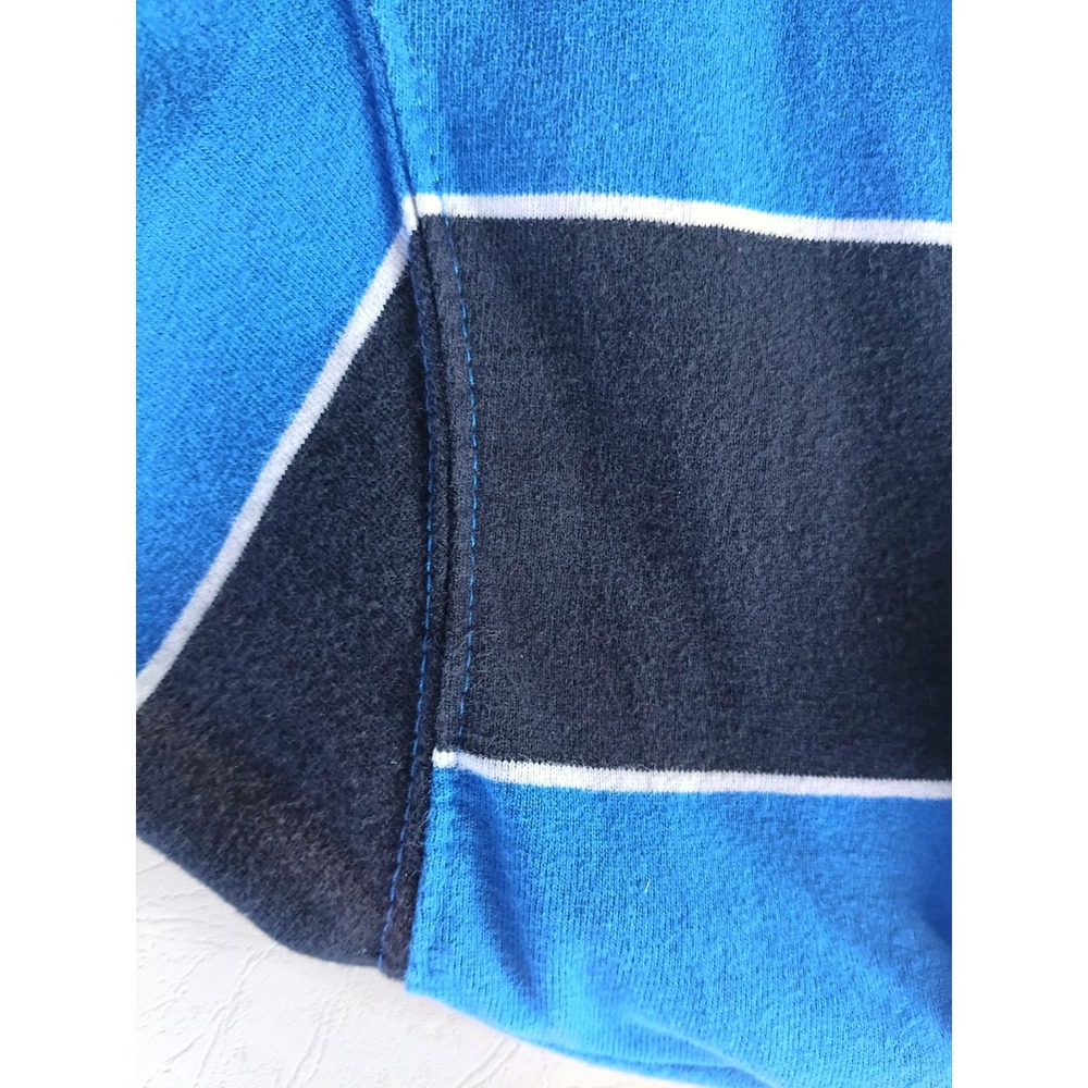 Chaps Mens Blue Stripe Quarter Zip Long Sleeve Polo Shirt M Embroidered Logo - Picture 10 of 16